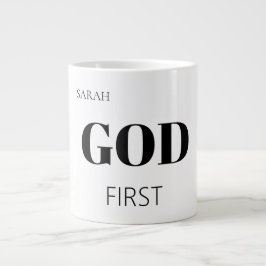 Bold Modern God First Faith Saying Slogan  Grote Koffiekop