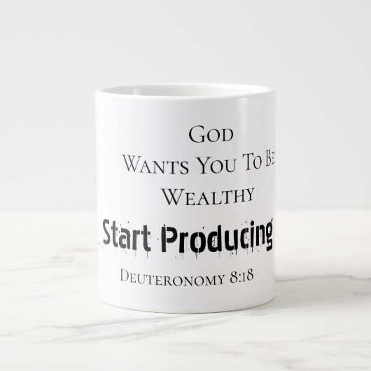 Bold Modern "God wants you to be wealthy" Faith Grote Koffiekop (Voorkant)