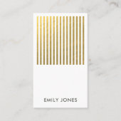 BOLD MODERN GOLD FAUX STRIPED LINE PATTERN VISITEKAARTJE (Voorkant)