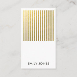 BOLD MODERN GOLD FAUX STRIPED LINE PATTERN VISITEKAARTJE