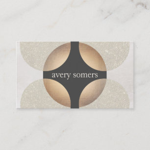 Bold Modern Gold Glitter Circle Geometric Visitekaartje