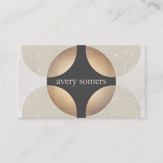 Bold Modern Gold Glitter Circle Geometric Visitekaartje (Voorkant)