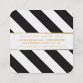 BOLD modern goud strip patroon zwart wit Vierkante Visitekaartje (Achterkant)