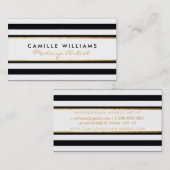 BOLD modern goud strip patroon zwart wit Visitekaartje (Voorkant / Achterkant)