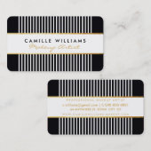 BOLD modern goud strip patroon zwart wit Visitekaartje (Voorkant / Achterkant)