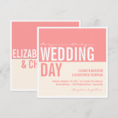Bold Modern Graphic Block Wedding Invitation Kaart (Voorkant / Achterkant)