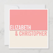 Bold Modern Graphic Block Wedding Invitation Kaart (Achterkant)