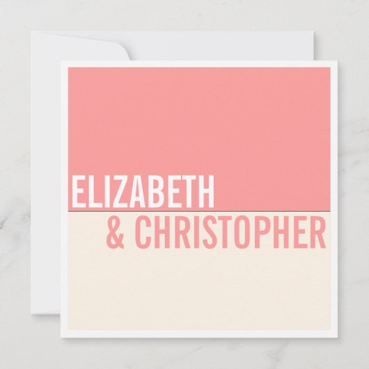 Bold Modern Graphic Block Wedding Invitation Kaart (Achterkant)