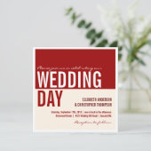 Bold Modern Graphic Block Wedding Invitation Kaart (Staand voorkant)