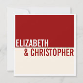 Bold Modern Graphic Block Wedding Invitation Kaart (Achterkant)