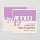 Bold Modern Graphic Block Wedding Invitation Kaart (Voorkant / Achterkant)