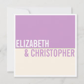 Bold Modern Graphic Block Wedding Invitation Kaart (Achterkant)