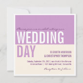 Bold Modern Graphic Block Wedding Invitation Kaart (Voorkant)