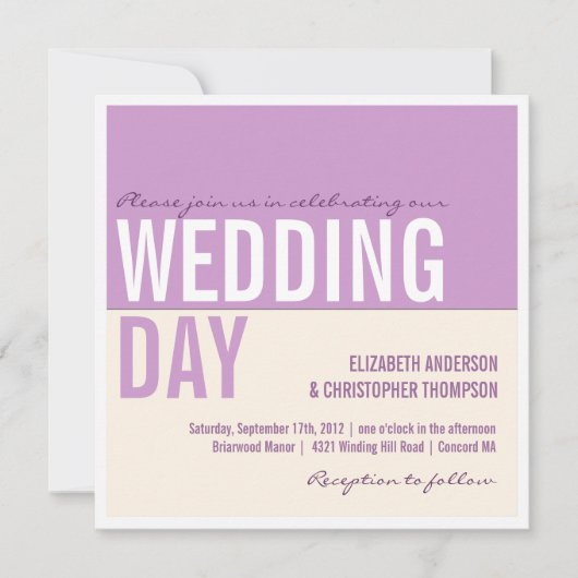 Bold Modern Graphic Block Wedding Invitation Kaart (Voorkant)