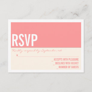 Bold Modern Graphic Block Wedding RSVP-kaart RSVP Kaartje