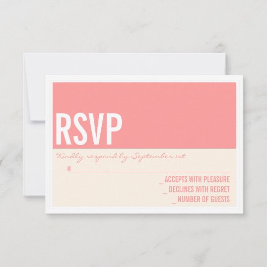 Bold Modern Graphic Block Wedding RSVP-kaart RSVP Kaartje (Voorkant)