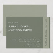 Bold Modern Gray Typography Text Verloving Invite Bedankkaart (Voorkant / Achterkant)