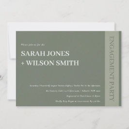 Bold Modern Gray Typography Text Verloving Invite Bedankkaart
