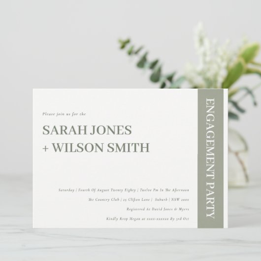 Bold Modern Gray Typography Verloving Invite Bedankkaart (Staand voorkant)