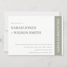 Bold Modern Gray Typography Verloving Invite