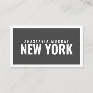 Bold Modern Gray White Minimalist Luxe Boutique Visitekaartje
