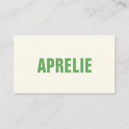 Bold Modern Green White Creative Professional Visitekaartje