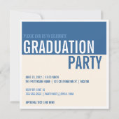 Bold Modern Guy Graduation Party Fotouitnodiging Kaart (Achterkant)