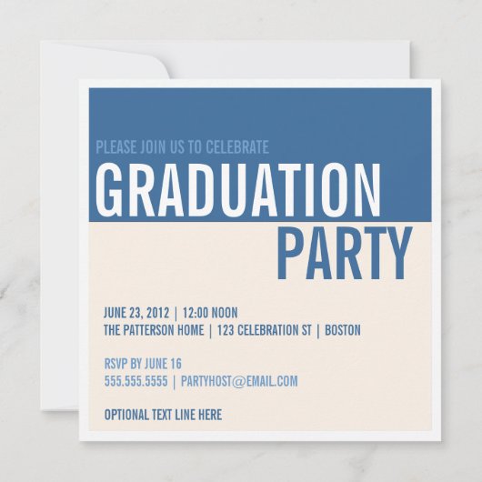 Bold Modern Guy Graduation Party Fotouitnodiging Kaart (Achterkant)