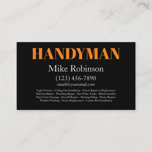 Bold Modern Handyman Services Visitekaartje (Voorkant)