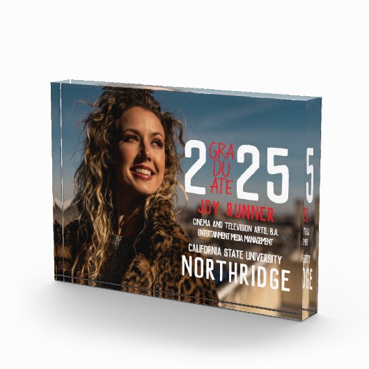 Bold Modern Klasse van 2025 Afstuderen Photo Block Fotoblokken (Rechts)