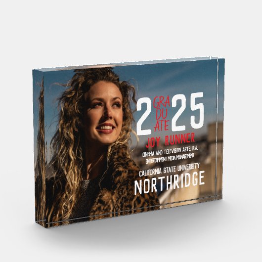 Bold Modern Klasse van 2025 Afstuderen Photo Block Fotoblokken (Links)