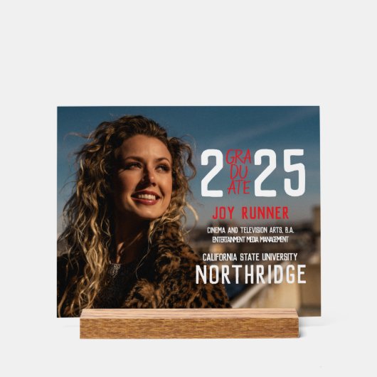 Bold Modern Klasse van 2025 Foto Afstuderen Acryl Bord (Voorkant)