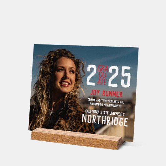 Bold Modern Klasse van 2025 Foto Afstuderen Acryl Bord (Hoek)
