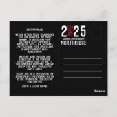 Bold Modern Klasse van 2025 Foto Afstuderen Briefkaart (Achterkant)