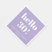 Bold Modern Lavender Purple 30th Birthday Party Servet (Hoek)