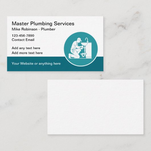 Bold Modern Loodgietersdiensten Visitekaartje (Voorkant / Achterkant)