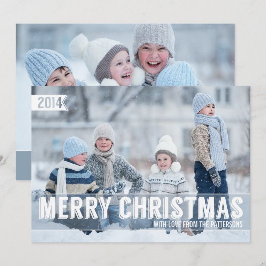 Bold Modern Merry-kerstkaart Feestdagenkaart (Voorkant / Achterkant)