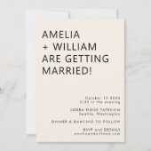 Bold Modern Minimalist Black Ivory TrendInvitation Kaart (Voorkant)