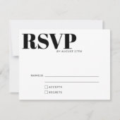 Bold Modern Minimalist Black White QR-code - Gegev RSVP Kaartje (Voorkant)