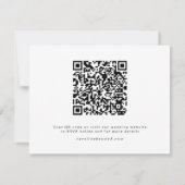Bold Modern Minimalist Black White QR-code - Gegev RSVP Kaartje (Achterkant)