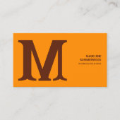Bold & Modern Monogram in Sinaasappel & Bruin Visitekaartje (Voorkant)
