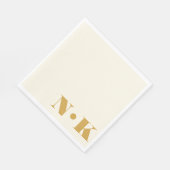 Bold Modern Monogram Initialen Geel rond huwelijk Servet (Hoek)