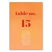Bold Modern Orange Sunset Seating Chart Wedding Kaart (Voorkant)