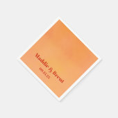 Bold Modern Orange Watercolor Sunset Wedding Servet (Hoek)