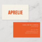 Bold Modern Oranje White Creative Professional Visitekaartje (Voorkant / Achterkant)