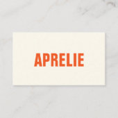 Bold Modern Oranje White Creative Professional Visitekaartje (Voorkant)