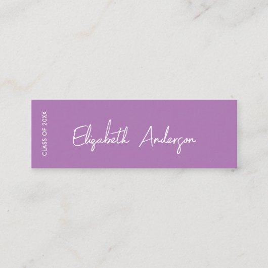 Bold Modern Paarse Afstuderen Student Afstuderen Contactkaartje (Voorkant)
