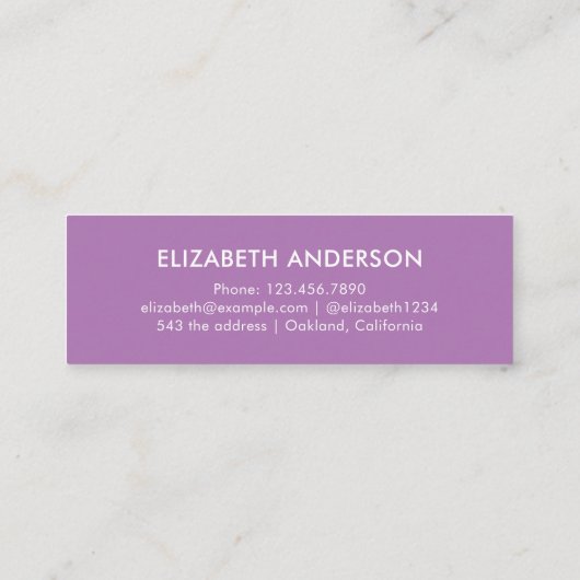 Bold Modern Paarse Afstuderen Student Afstuderen Contactkaartje (Achterkant)