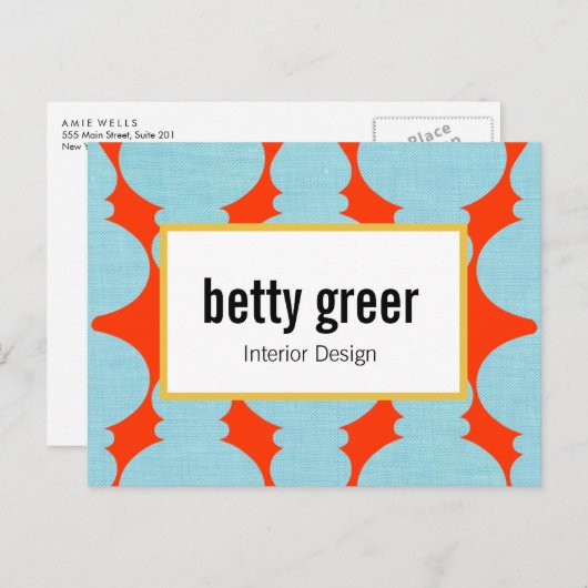 Bold Modern Pattern Designer Briefkaart (Voorkant / Achterkant)