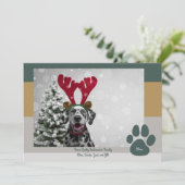 Bold Modern Pet Lover Funny-kerstfoto Feestdagenkaart (Staand voorkant)
